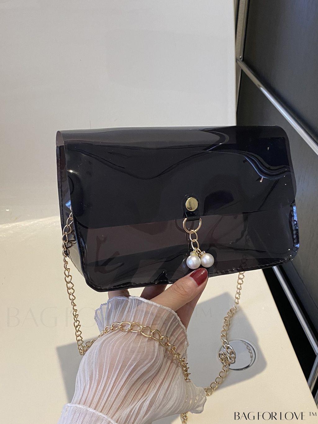 BagForLove - New Arrival: Mini Flap Shoulder Bag with Faux Pearl Embellishment