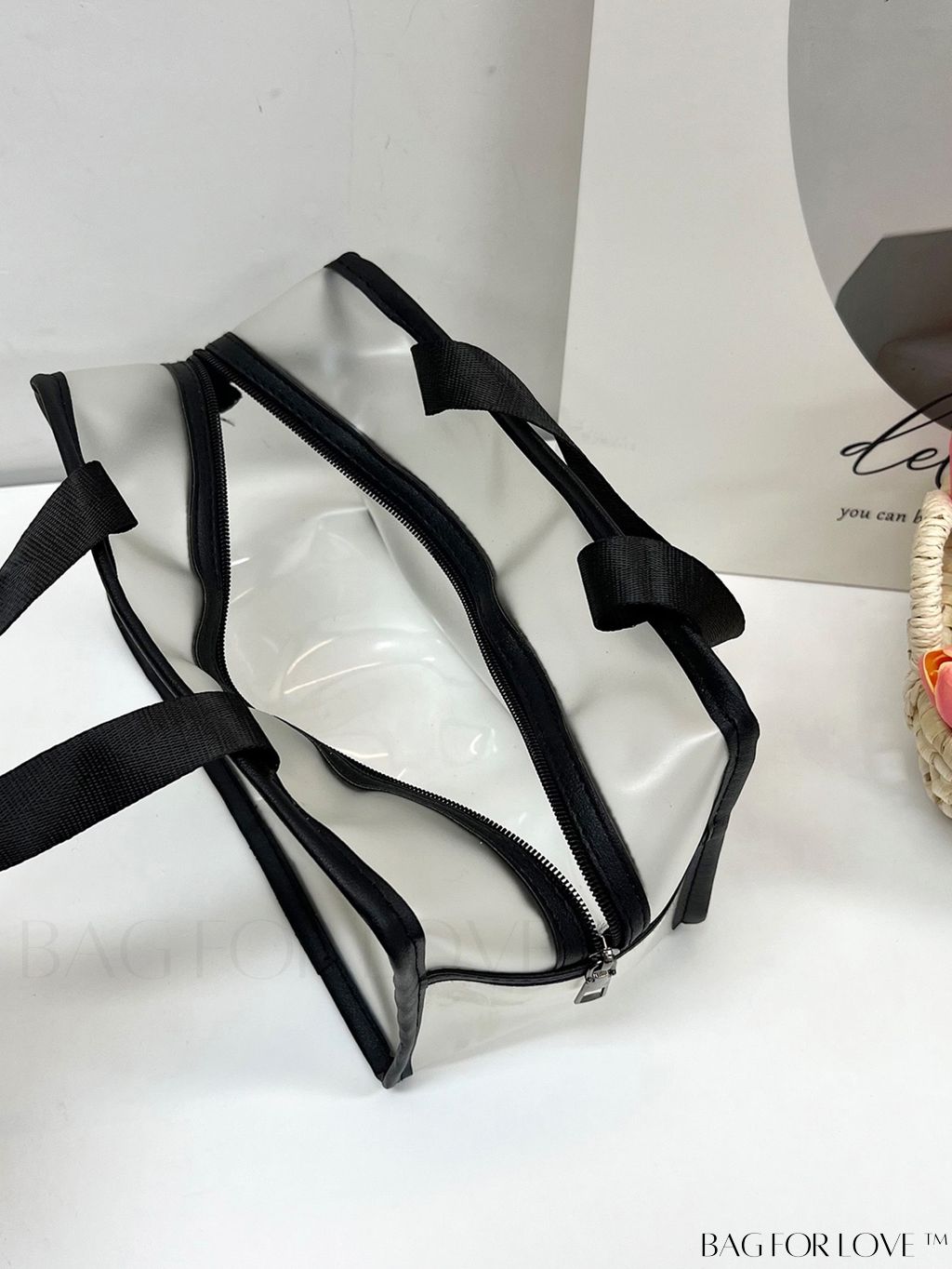 BagForLove - Portable Waterproof Cosmetic Bag with Large Capacity â Transparent and Frosted, Ideal for Travel and Swimming