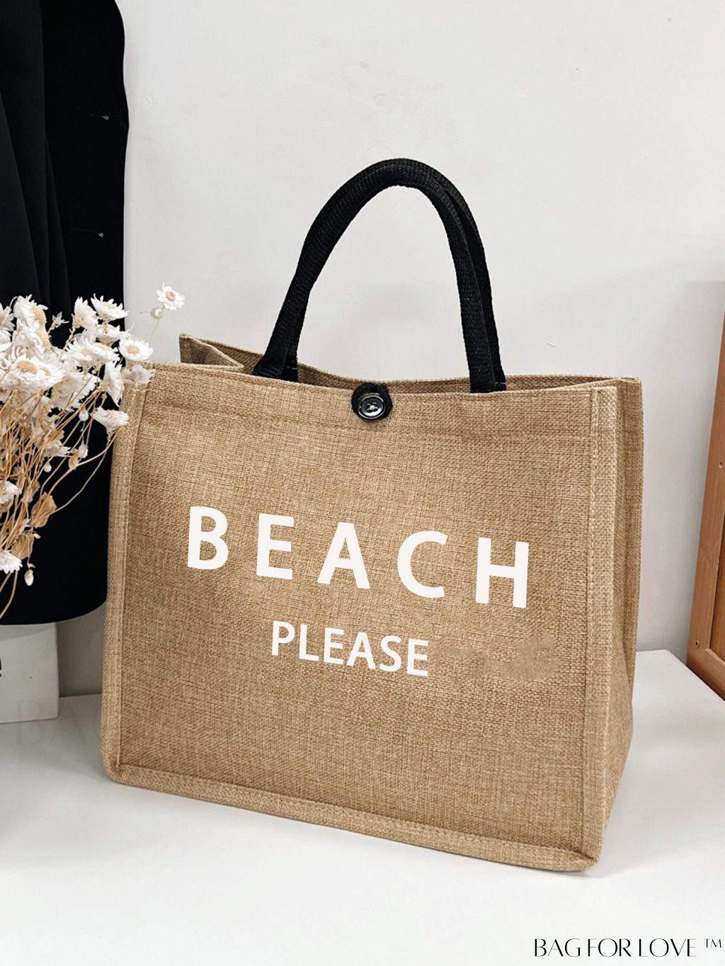 BagForLove - Versatile Tote: Stylish Letter Graphic Bag for Swimming, Gym, Shopping, and Travel
