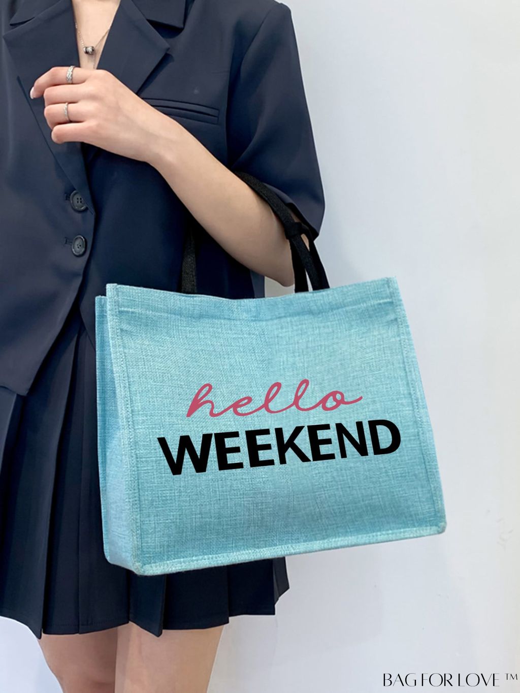 BagForLove - Versatile Tote: Stylish Letter Graphic Bag for Swimming, Gym, Shopping, and Travel