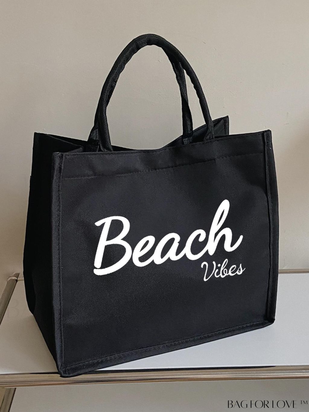 BagForLove - Versatile Tote: Stylish Letter Graphic Bag for Swimming, Gym, Shopping, and Travel