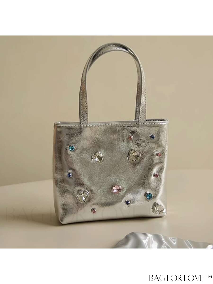 BagForLove - Stylish Rhinestone-Embellished Metallic Mini Handbag for Modern Fashionistas