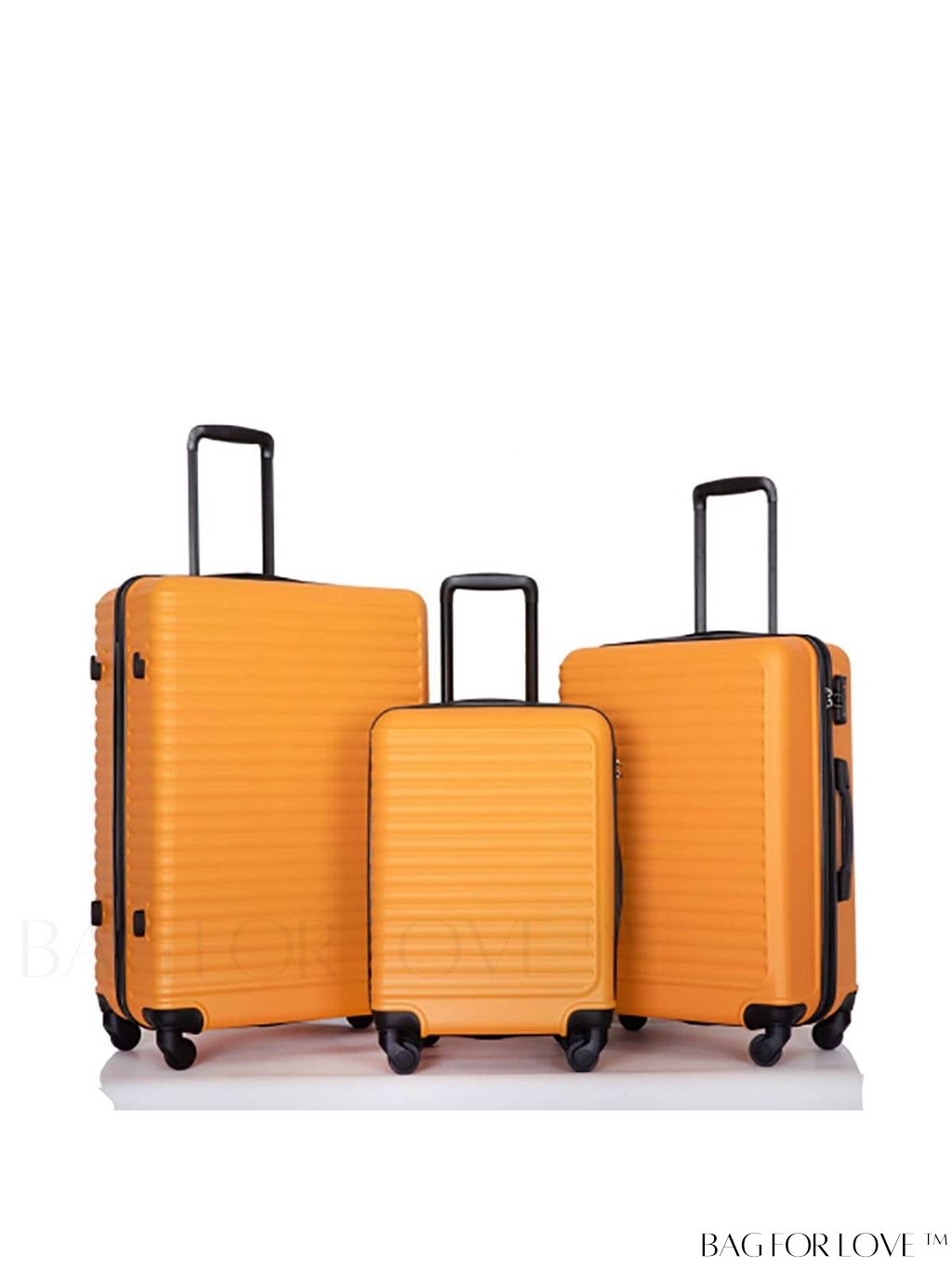 BagForLove - Lightweight 3-Piece ABS Luggage Sets with Hooks - Ideal for Travel and Business (20/24/28in)