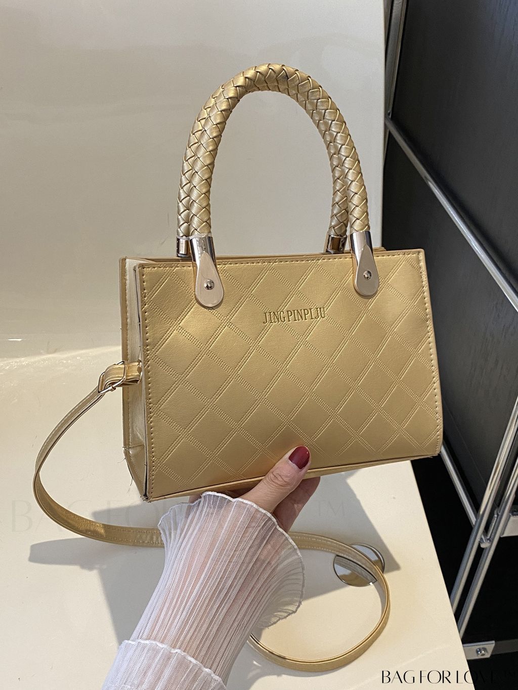 BagForLove - Chic Geometric Print Square Shoulder Bag for Fashionable Women