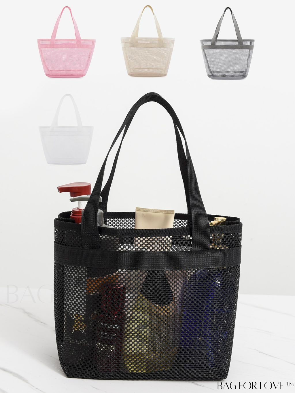 BagForLove - Minimalist Mesh Beach Bag with Large Capacity for Travel and Swimming, Ideal for Washing and Storage