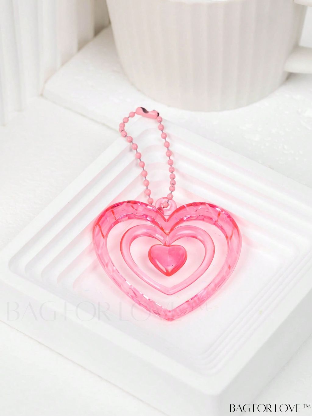 BagForLove - Stylish Heart Bag Charm: Elegant Keychain for Bag, Car, or Phone Decoration