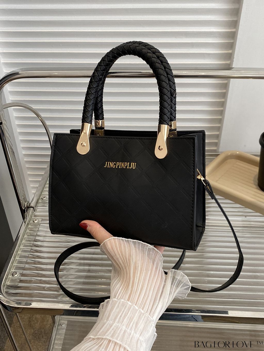 BagForLove - Chic Geometric Print Square Shoulder Bag for Fashionable Women