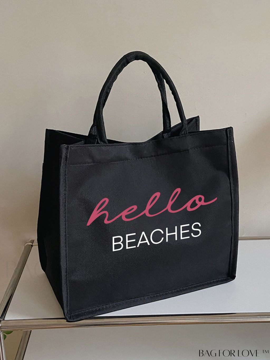 BagForLove - Versatile Tote: Stylish Letter Graphic Bag for Swimming, Gym, Shopping, and Travel