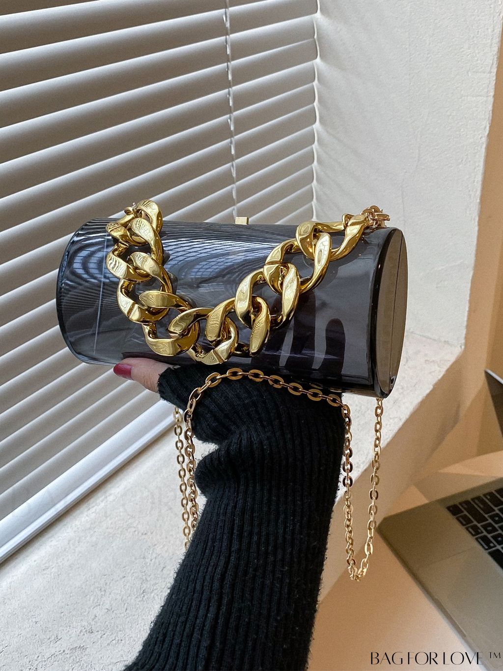 BagForLove - Stylish Acrylic Chain Handbag with Unique Box Shape