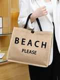 BagForLove - Versatile Tote: Stylish Letter Graphic Bag for Swimming, Gym, Shopping, and Travel