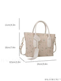 BagForLove - Stylish Straw Bag with Embroidered Floral Design and Letter Tape Decoration