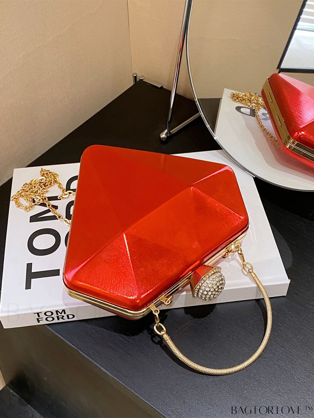 BagForLove - Versatile Faux Patent Leather Diamond Tote - Fashionable & Functional