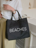 BagForLove - Versatile Tote: Stylish Letter Graphic Bag for Swimming, Gym, Shopping, and Travel