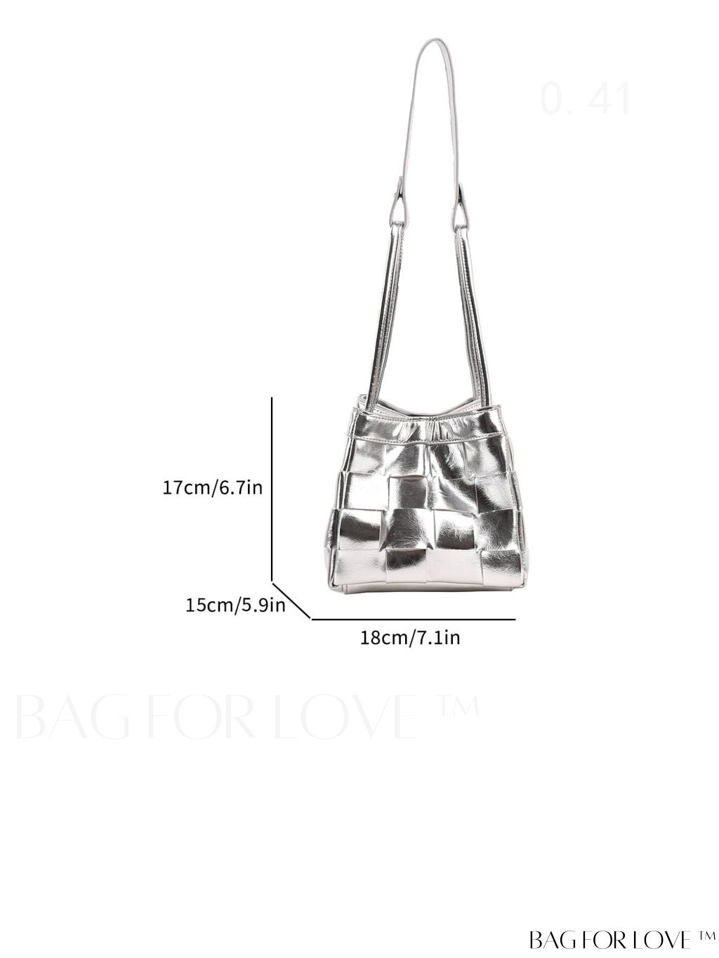 BagForLove - Versatile Silver Crossbody Bucket Bag with Fashionable Woven Design, for Trendy Style.