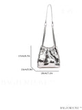 BagForLove - Versatile Silver Crossbody Bucket Bag with Fashionable Woven Design, for Trendy Style.