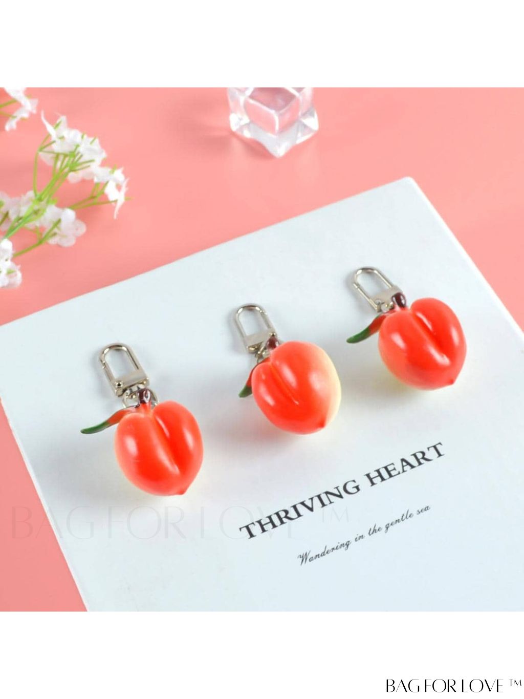 BagForLove - PVC Peach Decor Bag Charm - Stylish and Trendy Fashion Accessory