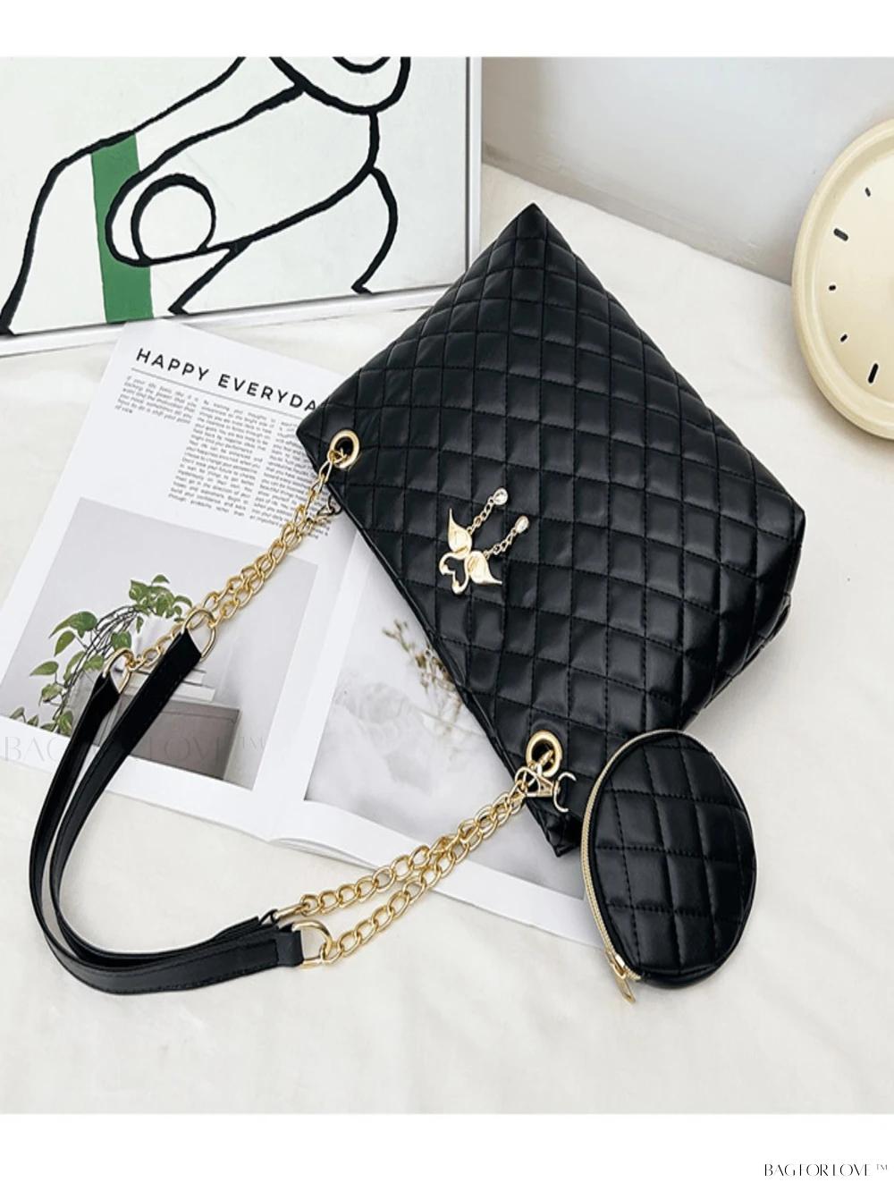 BagForLove - Fashionable Women's Hot Selling Double Swan Metal Embellished Tote