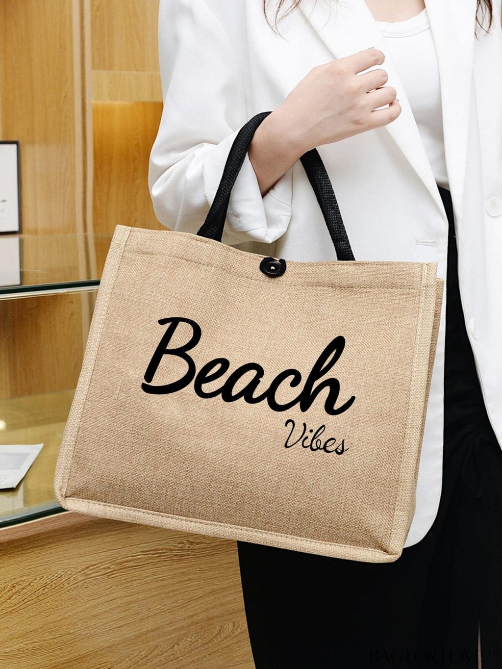 BagForLove - Versatile Tote: Stylish Letter Graphic Bag for Swimming, Gym, Shopping, and Travel