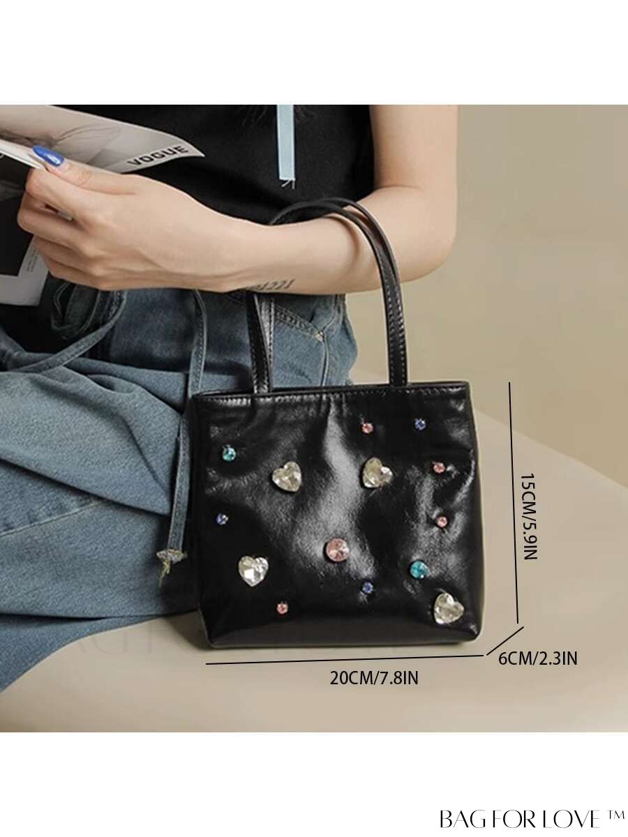 BagForLove - Stylish Rhinestone-Embellished Metallic Mini Handbag for Modern Fashionistas
