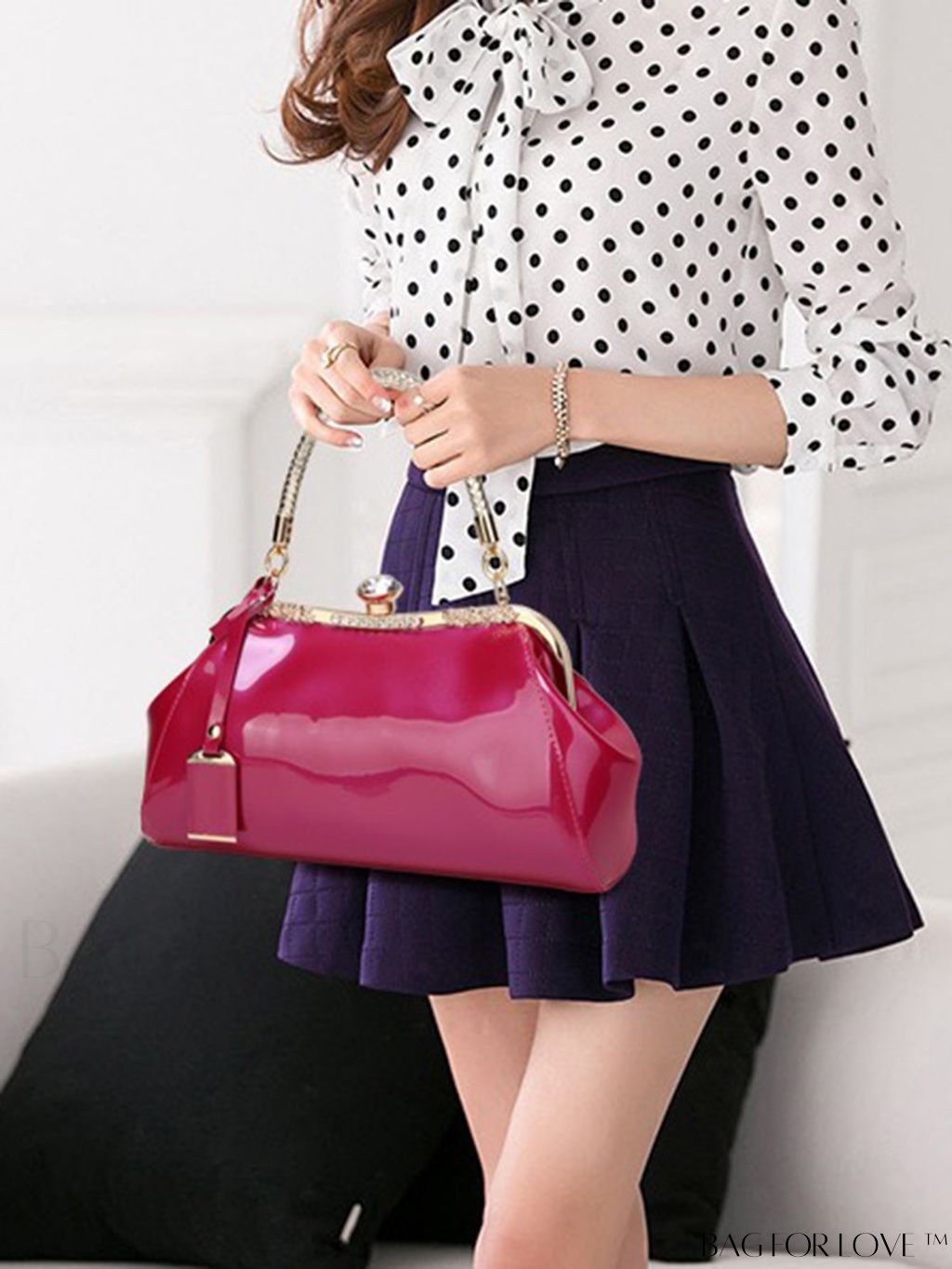 BagForLove - Stylish Top Handle Bag: Clasp Closure, Adjustable Shoulder Strap