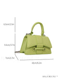 BagForLove - Compact Metal Square Flap Bag with Solid Color and Top Handle