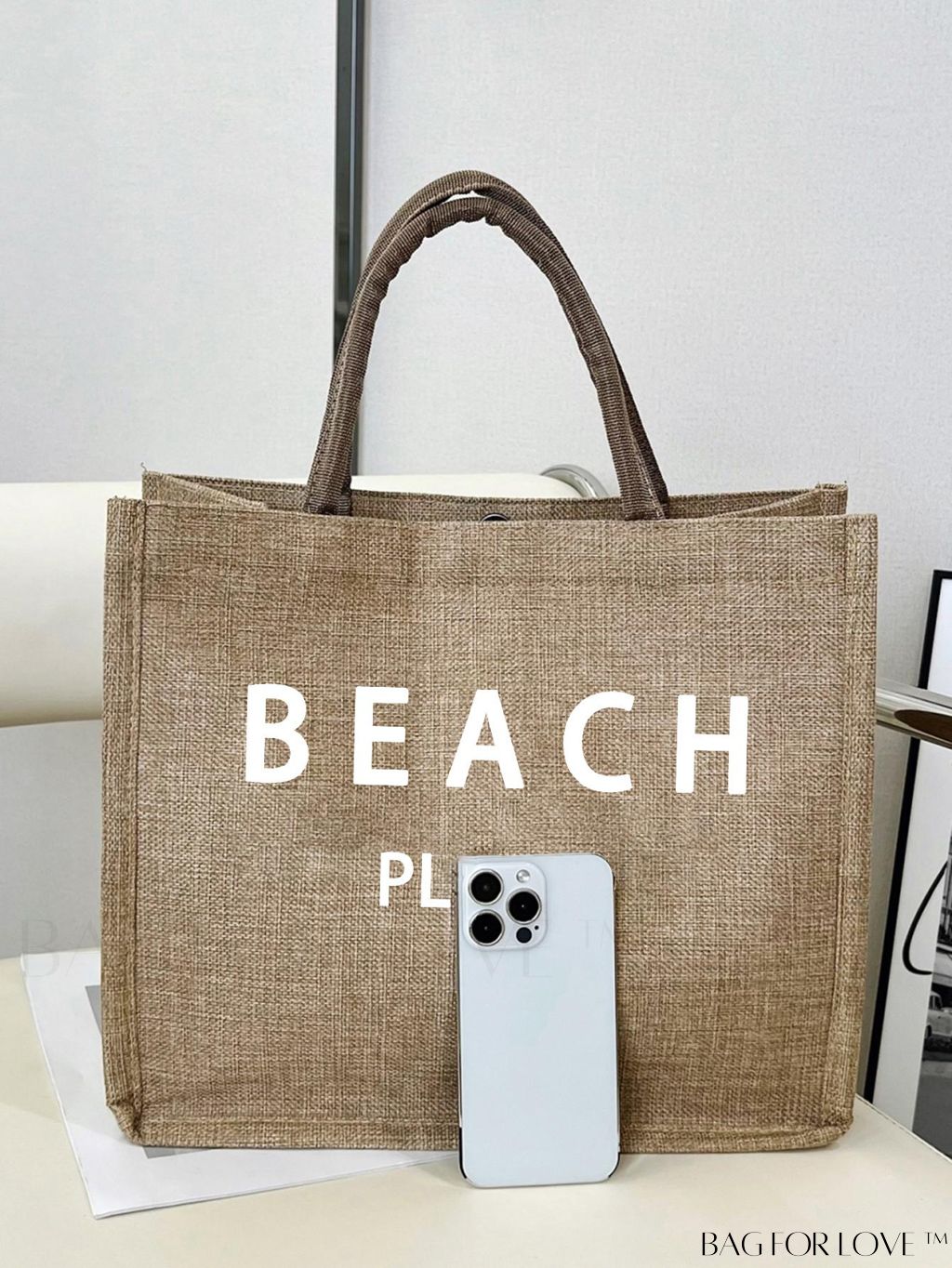 BagForLove - Versatile Tote: Stylish Letter Graphic Bag for Swimming, Gym, Shopping, and Travel