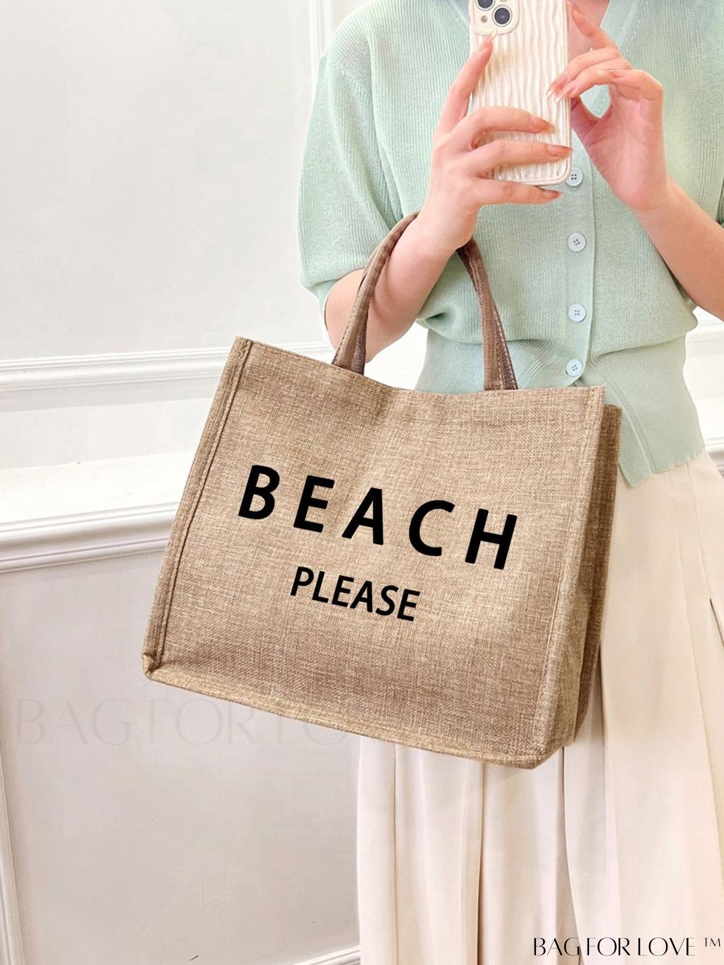 BagForLove - Versatile Tote: Stylish Letter Graphic Bag for Swimming, Gym, Shopping, and Travel