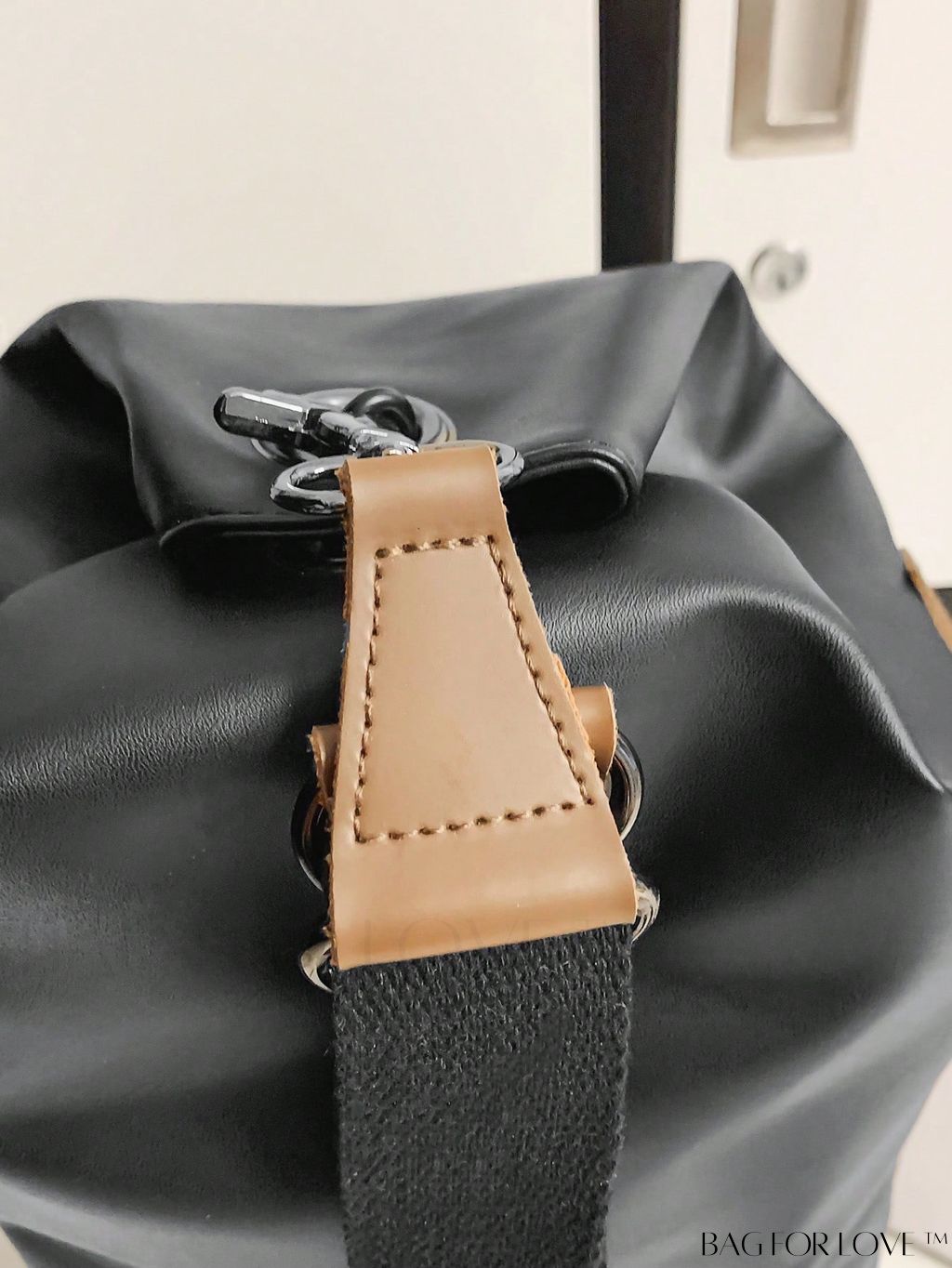 BagForLove - Medium Black Unisex Sling Bag with Decorative Patch Design