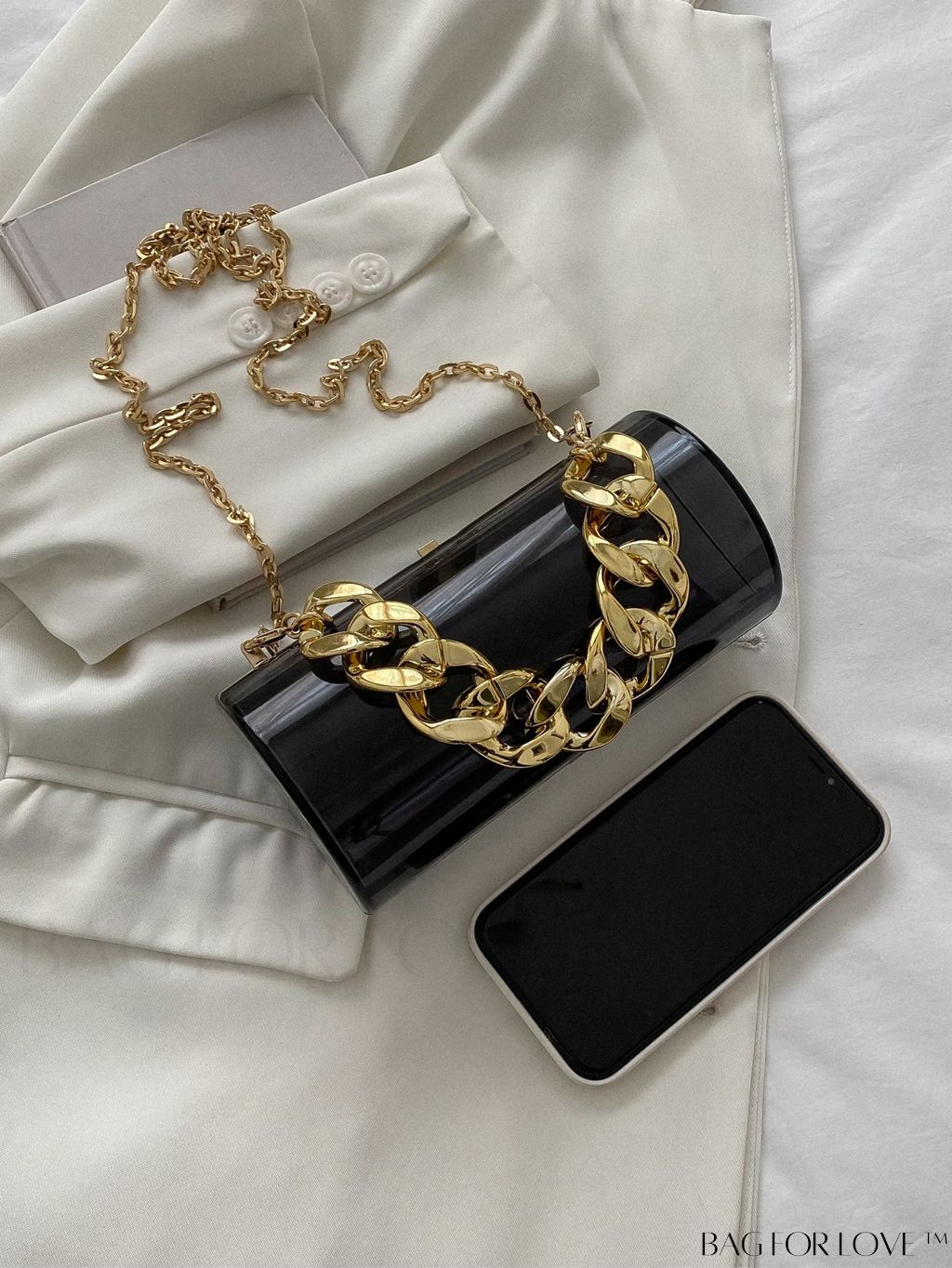 BagForLove - Stylish Acrylic Chain Handbag with Unique Box Shape