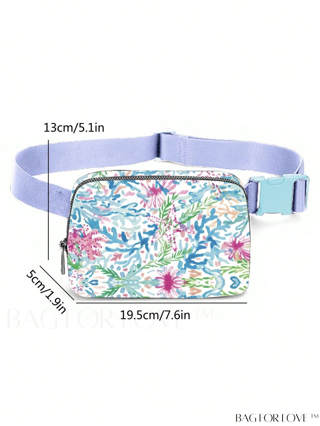 BagForLove - Floral Graphic Mini Fanny Pack - Adjustable Strap, Ideal Mothers Day Gift