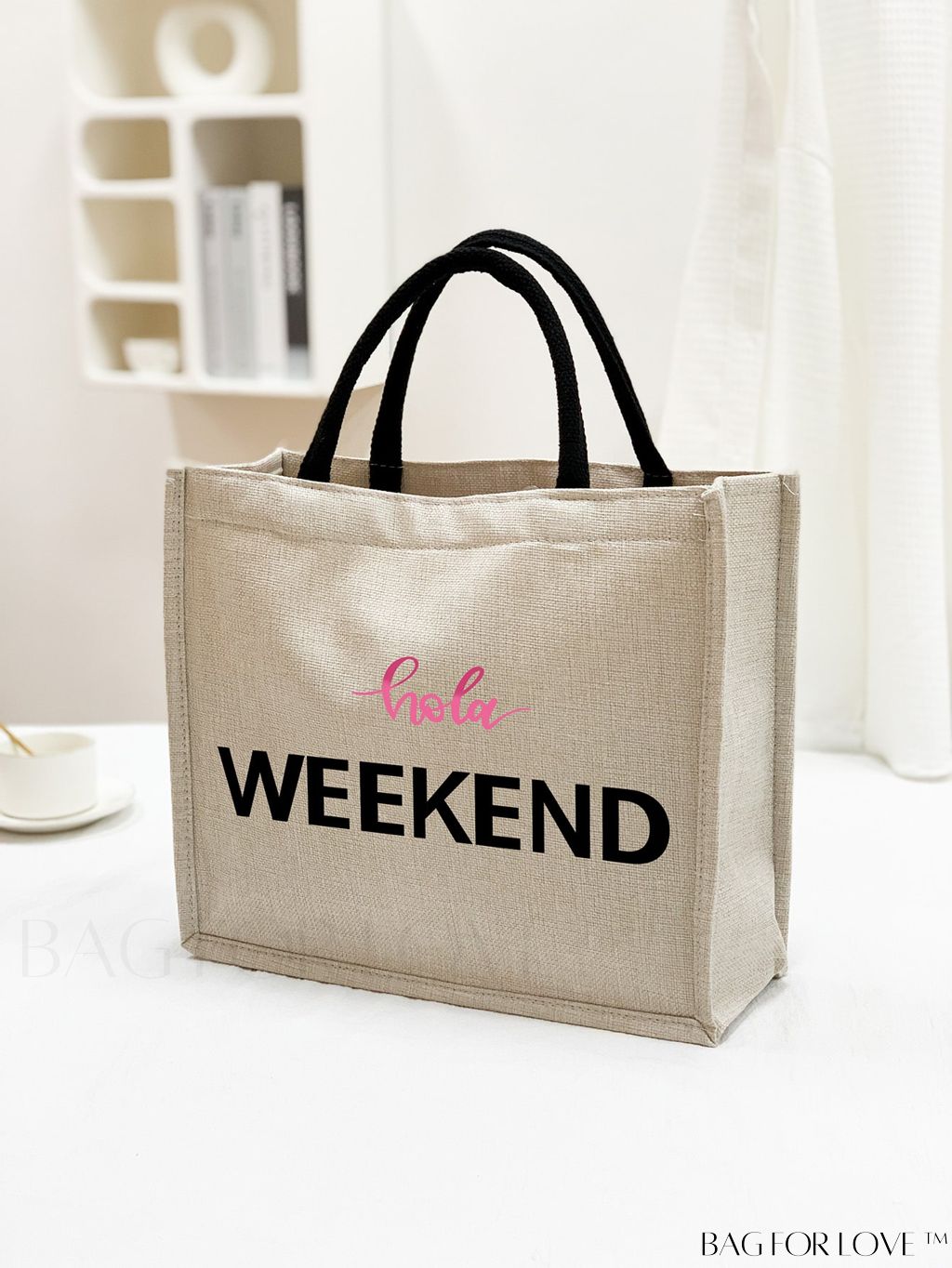 BagForLove - Versatile Tote: Stylish Letter Graphic Bag for Swimming, Gym, Shopping, and Travel