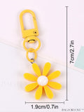 BagForLove - Daisy Flower Keychain: Stylish Earphone Cover, Keyring Bag, and Purse/Backpack Pendant with Car Key Chain Ornament