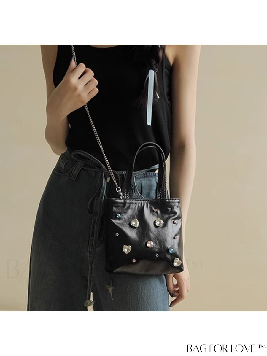 BagForLove - Stylish Rhinestone-Embellished Metallic Mini Handbag for Modern Fashionistas