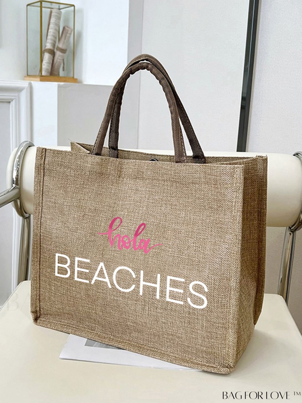 BagForLove - Versatile Tote: Stylish Letter Graphic Bag for Swimming, Gym, Shopping, and Travel