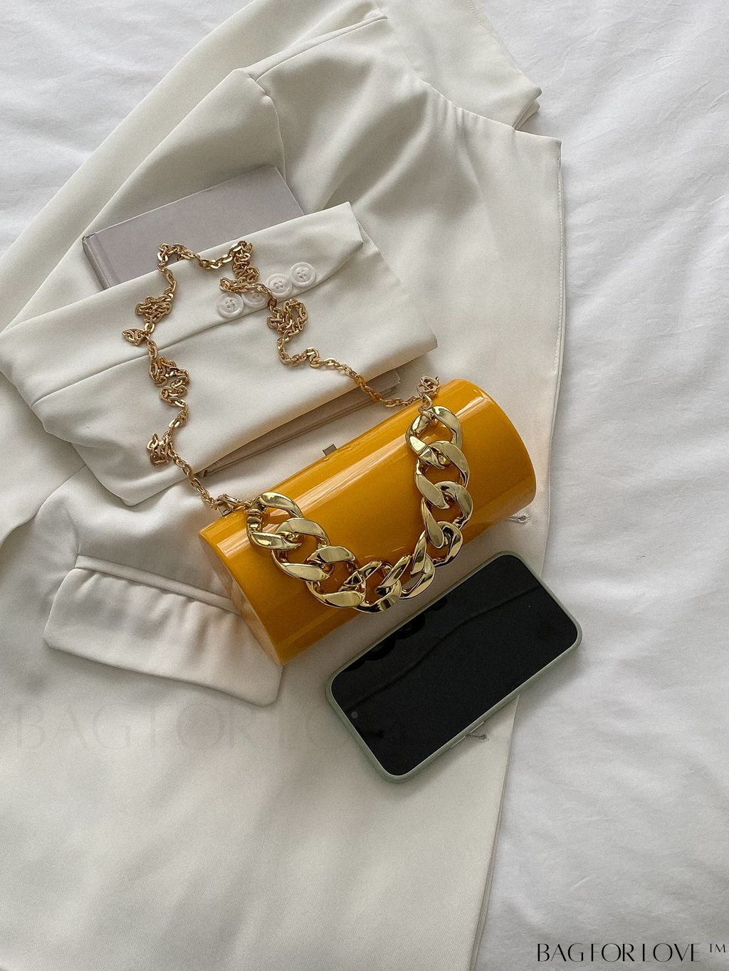 BagForLove - Stylish Acrylic Chain Handbag with Unique Box Shape