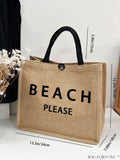 BagForLove - Versatile Tote: Stylish Letter Graphic Bag for Swimming, Gym, Shopping, and Travel