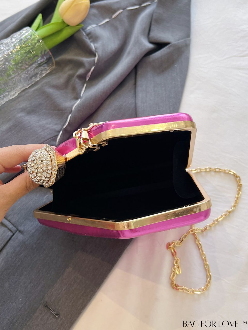 BagForLove - Versatile Faux Patent Leather Diamond Tote - Fashionable & Functional