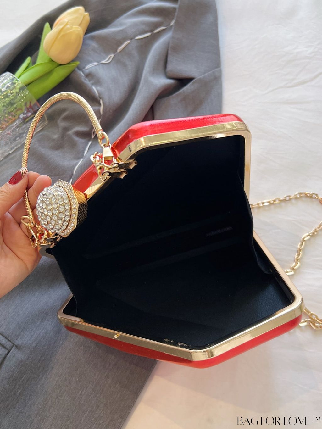 BagForLove - Versatile Faux Patent Leather Diamond Tote - Fashionable & Functional