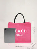 BagForLove - Versatile Tote: Stylish Letter Graphic Bag for Swimming, Gym, Shopping, and Travel
