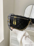 BagForLove - Fashionable Adjustable Quilted Fanny Pack with Chain Detail and Adjustable Strap