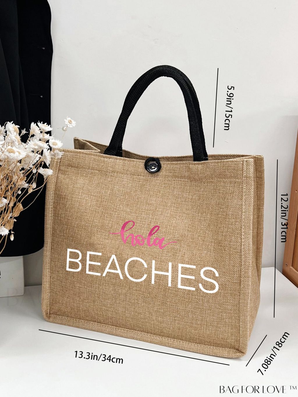 BagForLove - Versatile Tote: Stylish Letter Graphic Bag for Swimming, Gym, Shopping, and Travel