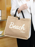 BagForLove - Versatile Tote: Stylish Letter Graphic Bag for Swimming, Gym, Shopping, and Travel