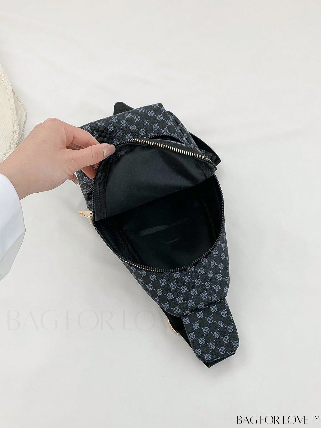 BagForLove - Vintage Zipper Sling Bag - Mini Geometric Pattern Design