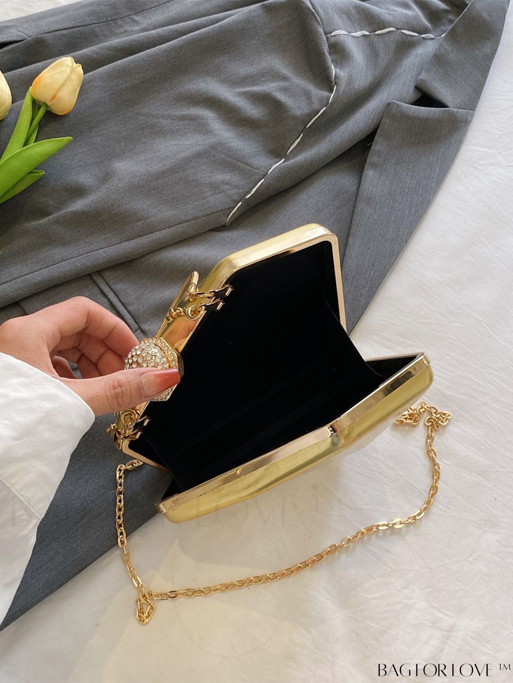 BagForLove - Versatile Faux Patent Leather Diamond Tote - Fashionable & Functional