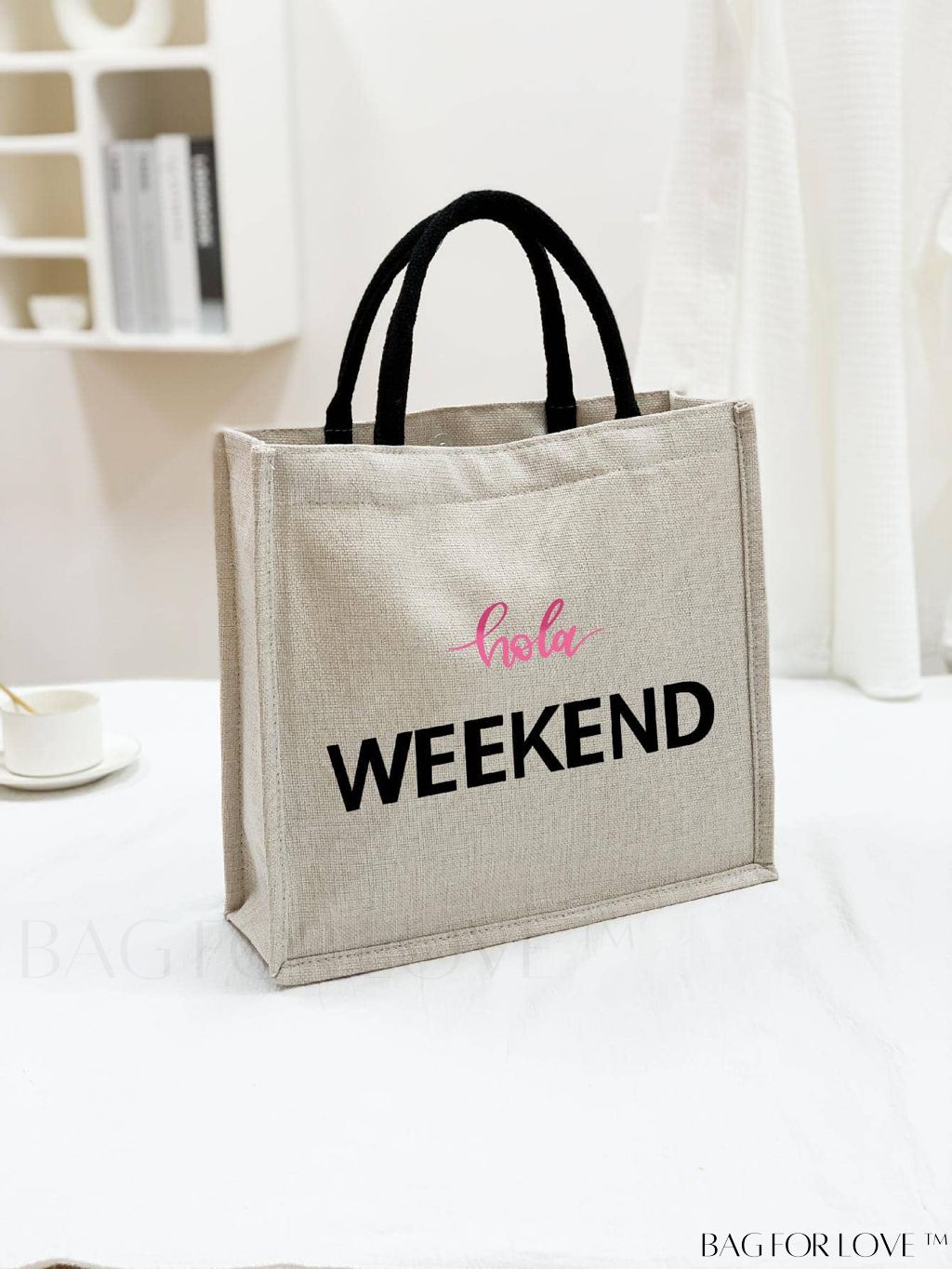 BagForLove - Versatile Tote: Stylish Letter Graphic Bag for Swimming, Gym, Shopping, and Travel