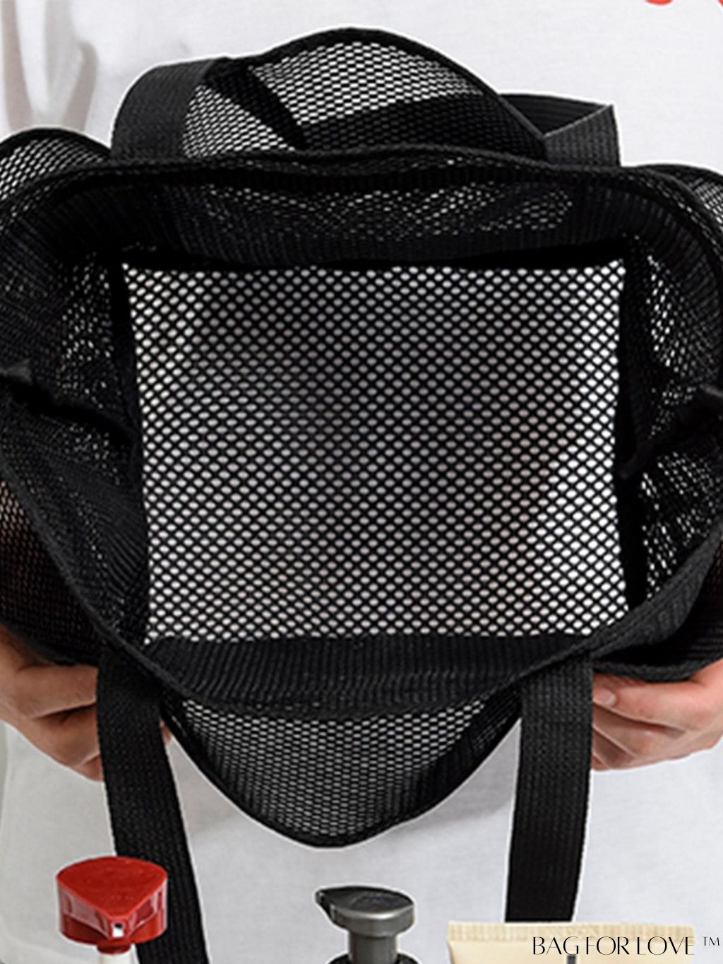 BagForLove - Minimalist Mesh Beach Bag with Large Capacity for Travel and Swimming, Ideal for Washing and Storage
