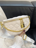 BagForLove - Fashionable Adjustable Quilted Fanny Pack with Chain Detail and Adjustable Strap