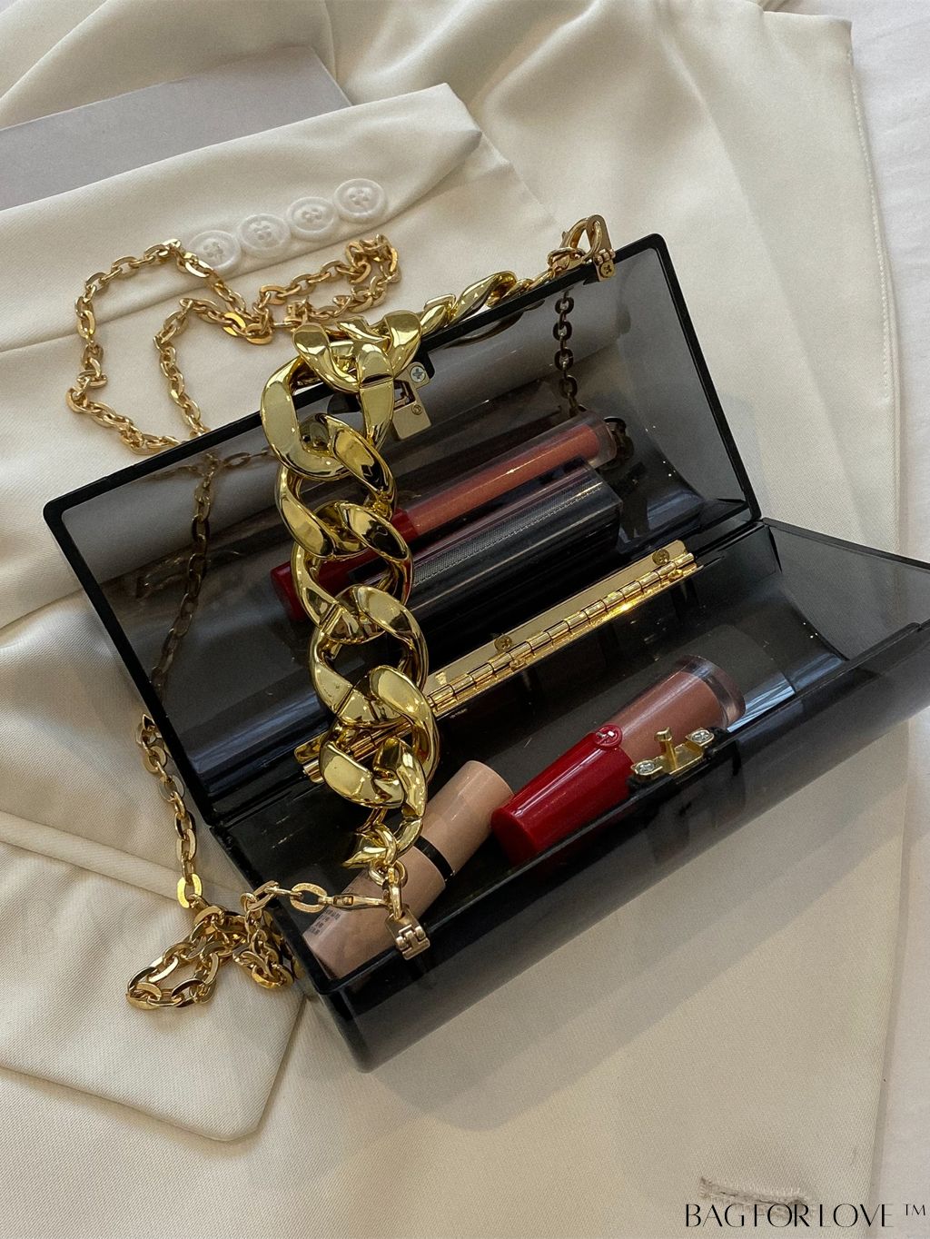 BagForLove - Stylish Acrylic Chain Handbag with Unique Box Shape
