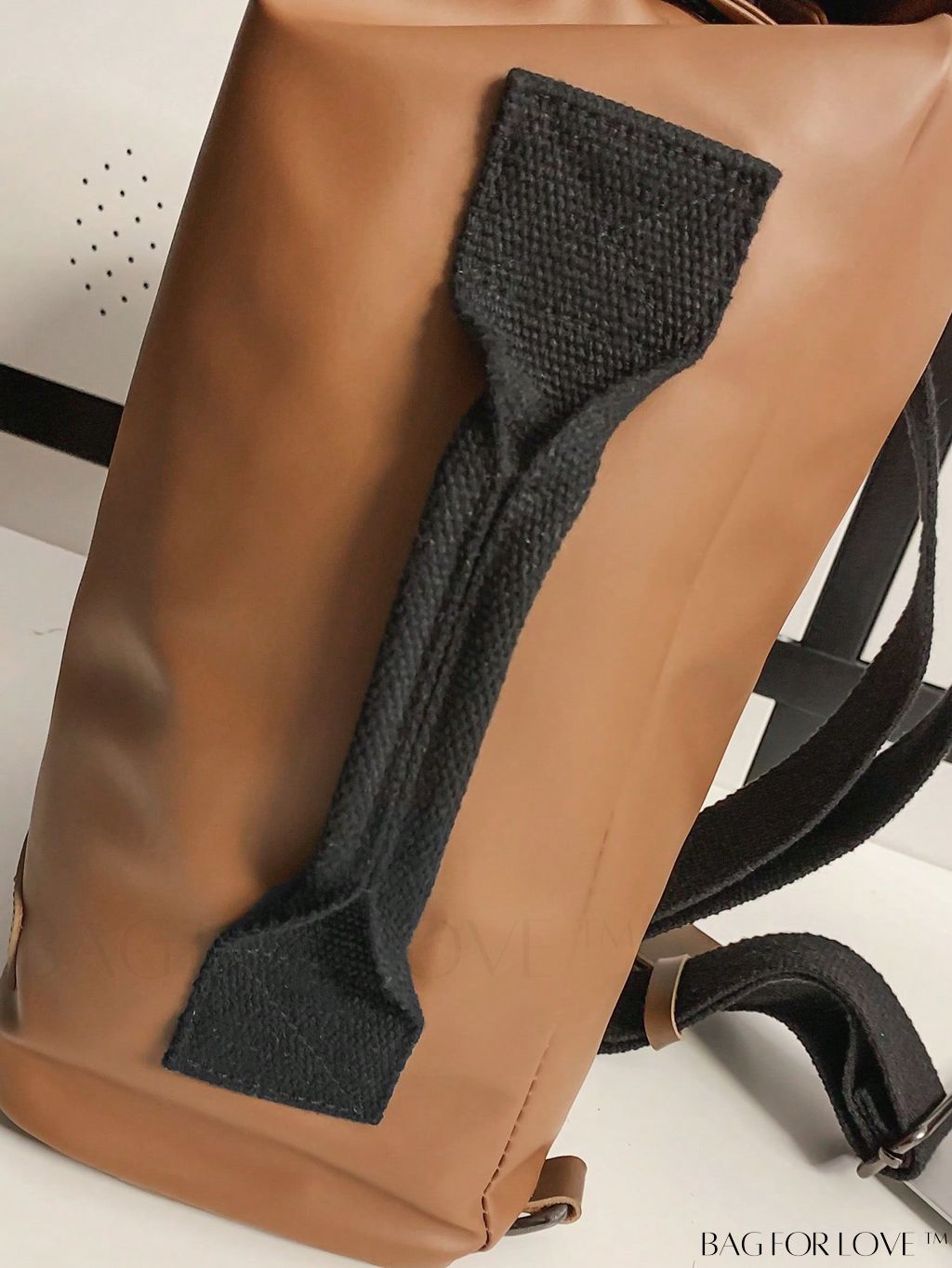 BagForLove - Medium Zipper Brown PU Patch Decor Sling Bag - Stylish and Functional