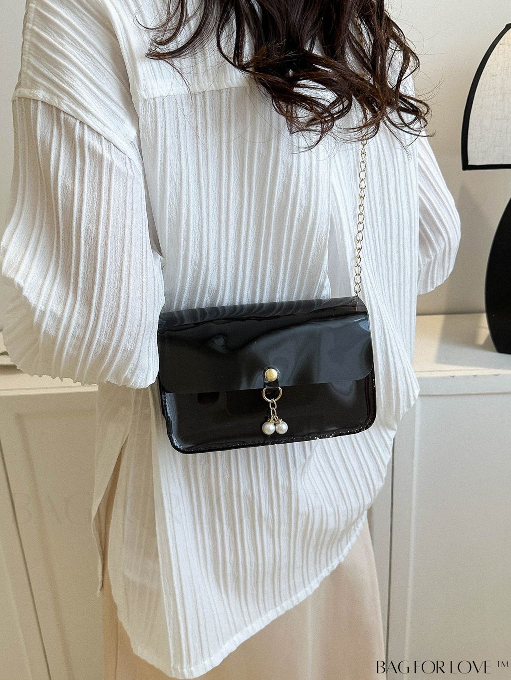 BagForLove - New Arrival: Mini Flap Shoulder Bag with Faux Pearl Embellishment